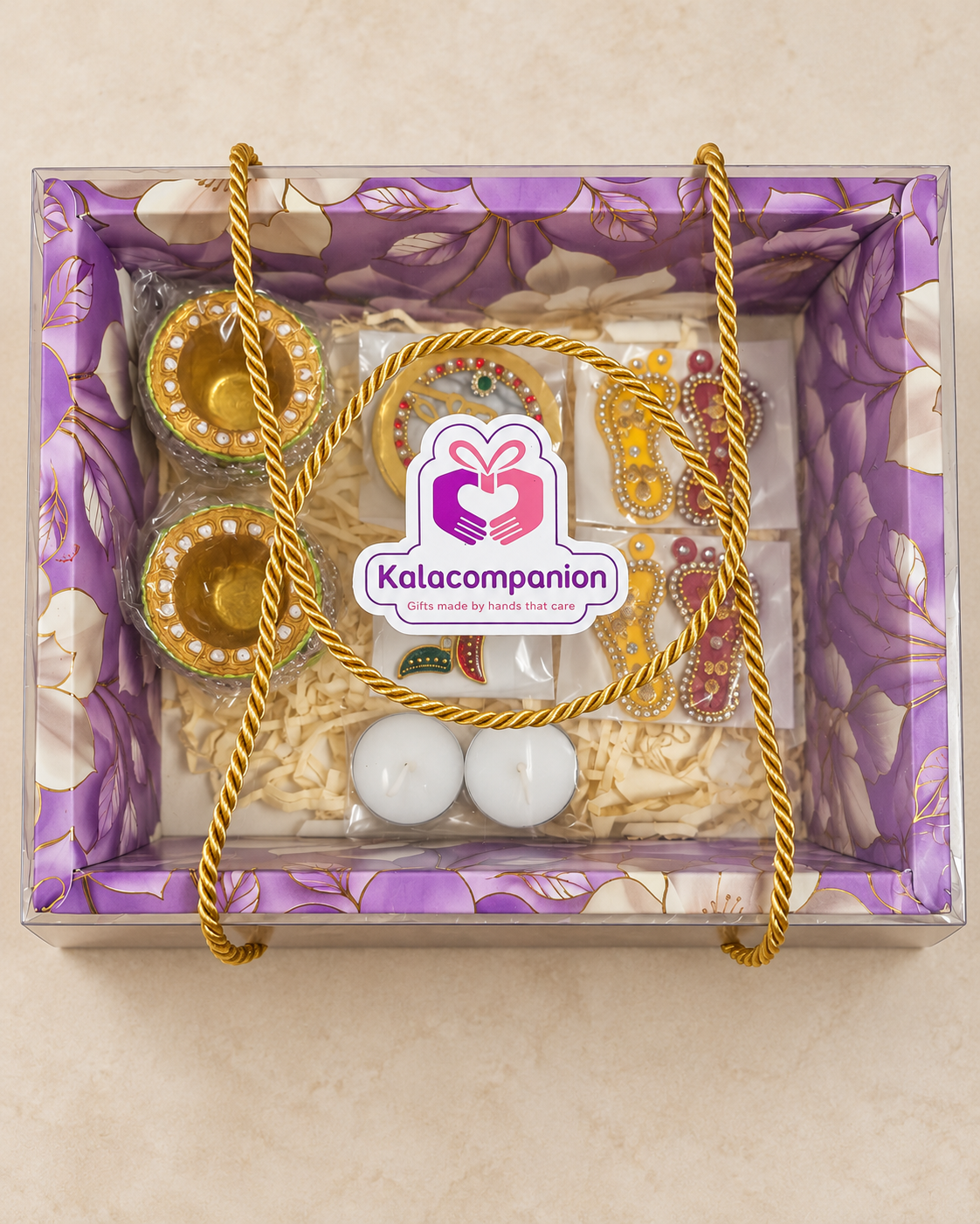 Shubh matka diya hamper with rope handle